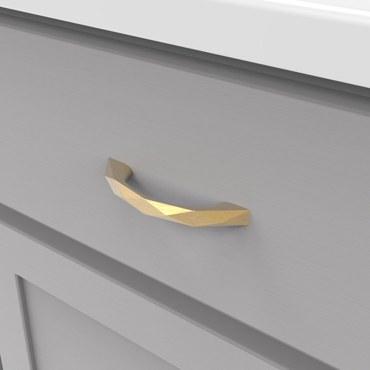 Brushed Golden Brass Modern Kitchen Cabinet Pulls, 3"