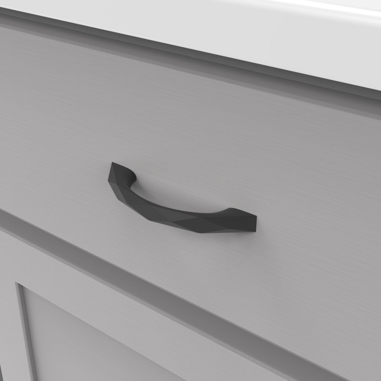 Matte Black Modern Geometric Cabinet Pulls with Mounting Hardware