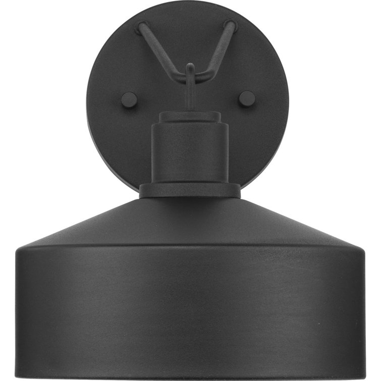 Textured Black Steel Industrial Outdoor Wall Lantern