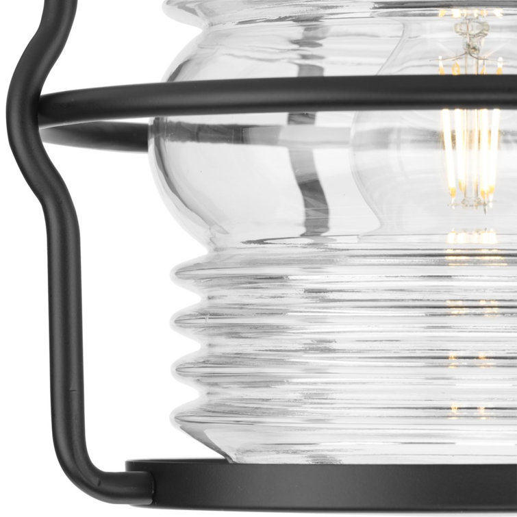 Keegan Matte Black Glass Indoor/Outdoor Flush Mount Light