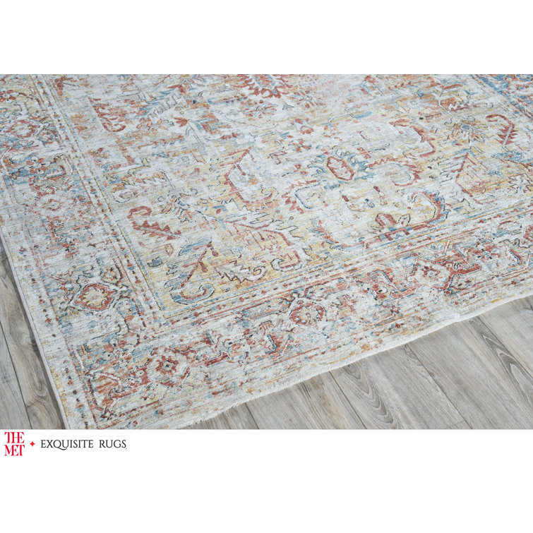 Antique Loom Cream and Rust Hand-knotted Wool Rug 12' x 15'