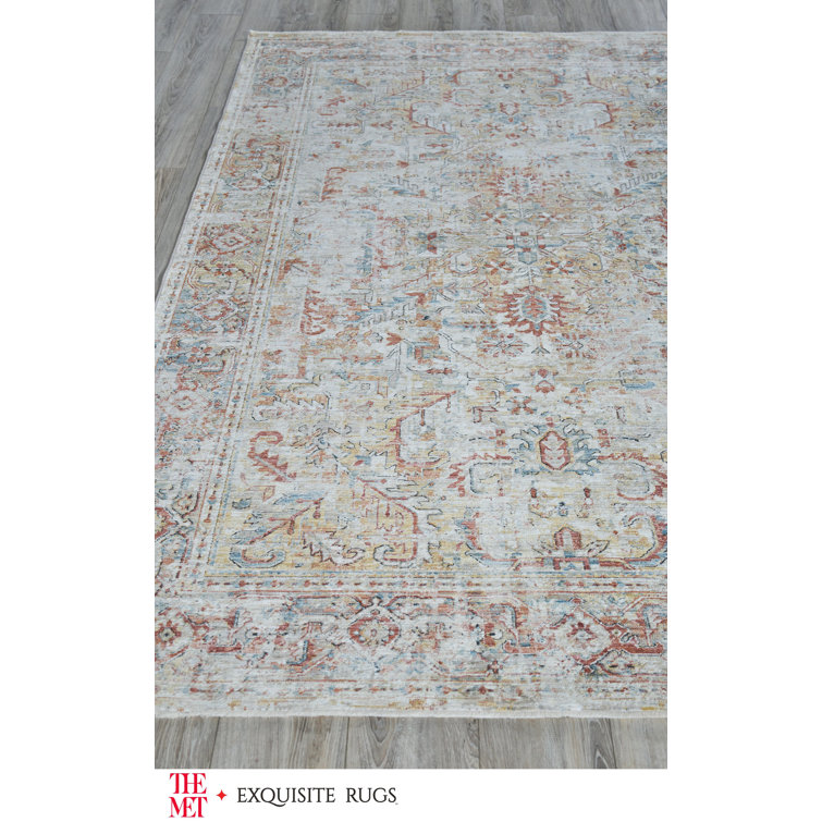 Antique Loom Cream and Rust Hand-knotted Wool Rug 12' x 15'