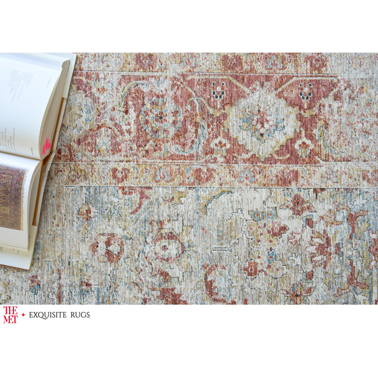 Handmade Blue and Rust Rectangular Synthetic Area Rug 10' x 14'