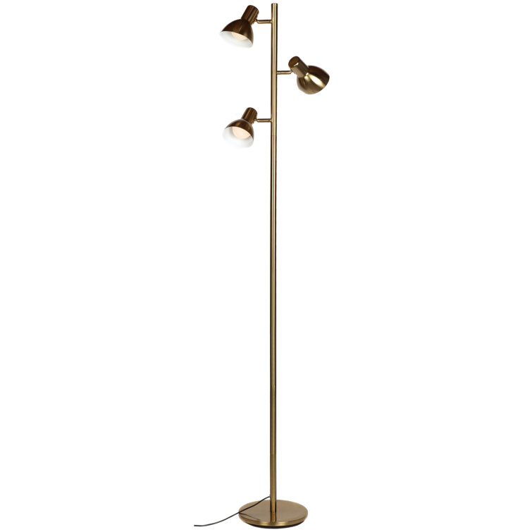 Ethan Brass LED Adjustable 3-Light Tripod Floor Lamp with Dimming