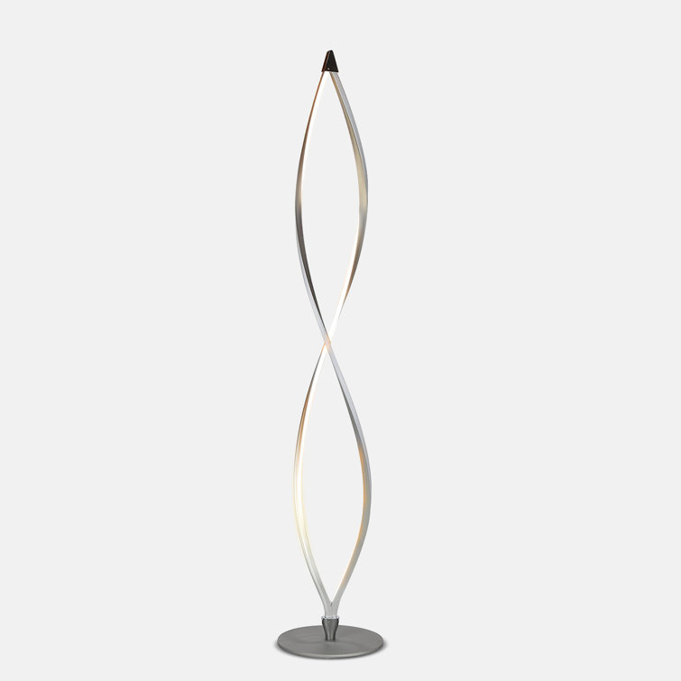 Brightech Twist 43 in. Industrial 2-Light LED Energy Efficient Floor Lamp with Built-In 3-Way Dimmer