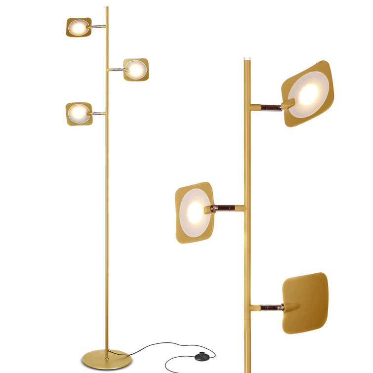 Antique Brass Energy Star 60" Adjustable 3-Head LED Floor Lamp