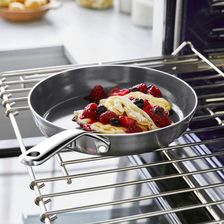 Silver Aluminum Ceramic Nonstick Fry Pan with Lid