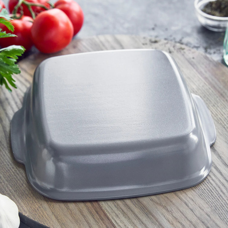 Gray Aluminum Nonstick Square Baker Dish with Handles
