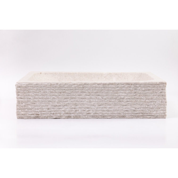 Rustic Ojinaga Marble Rectangular Vessel Bathroom Sink