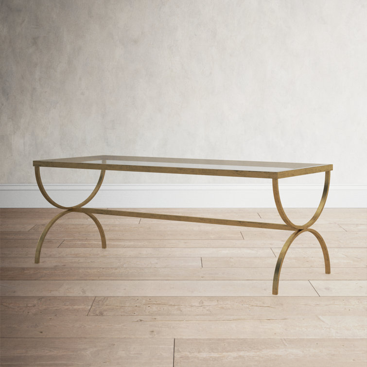 Clear Tempered Glass Top Rectangular Outdoor Coffee Table