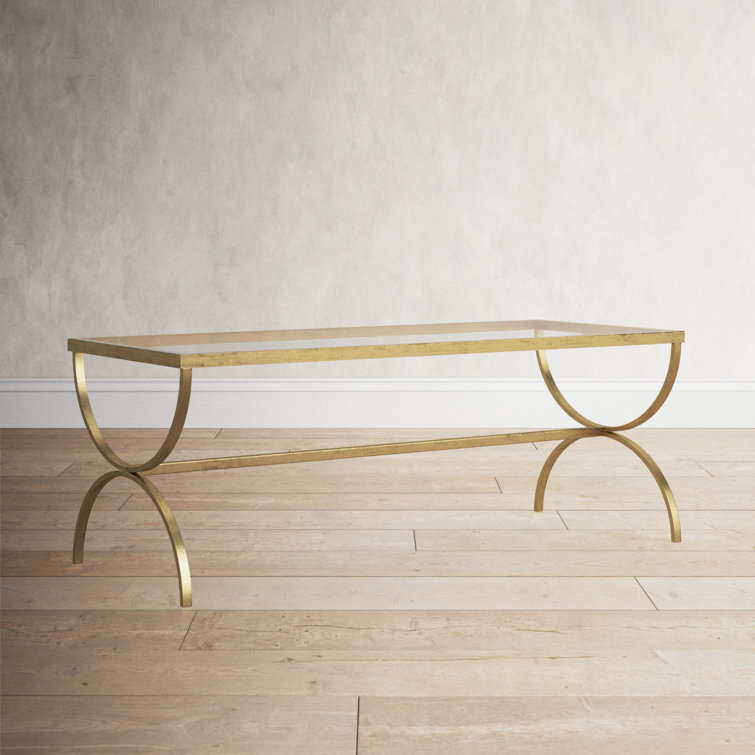 Clear Tempered Glass Top Rectangular Outdoor Coffee Table