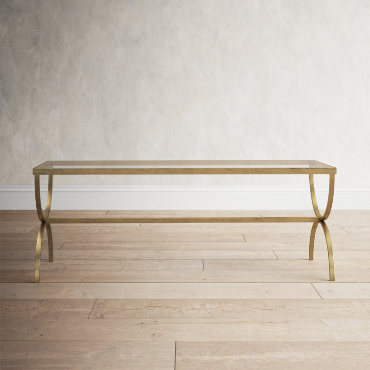 Clear Tempered Glass Top Rectangular Outdoor Coffee Table