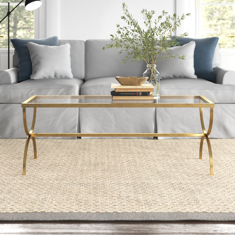 Clear Tempered Glass Top Rectangular Outdoor Coffee Table