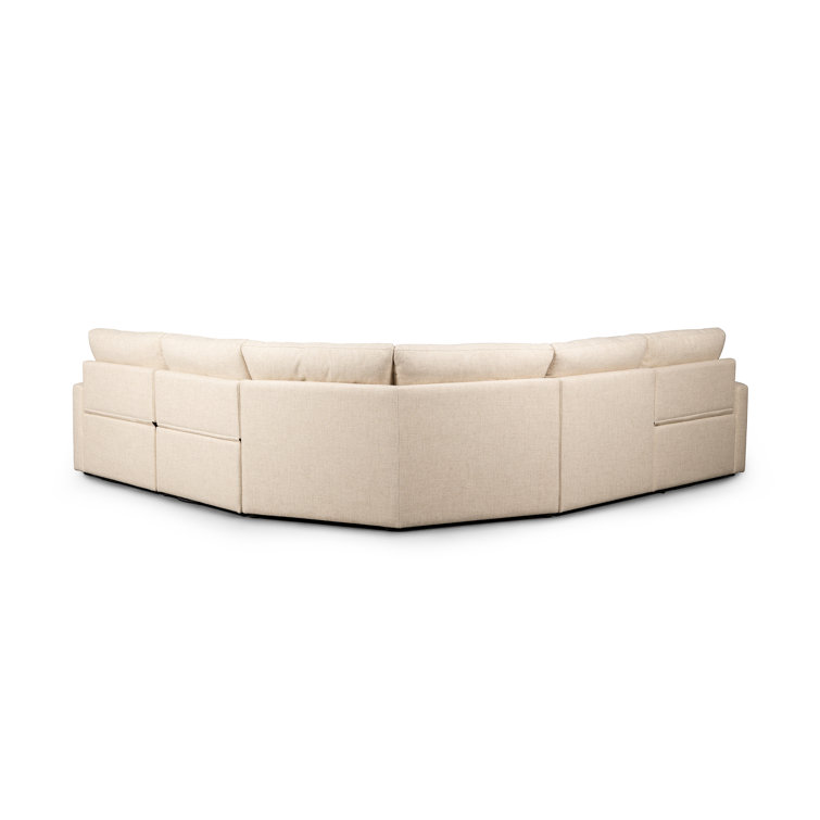 Antigo Natural Linen Five-Piece Sectional Sofa