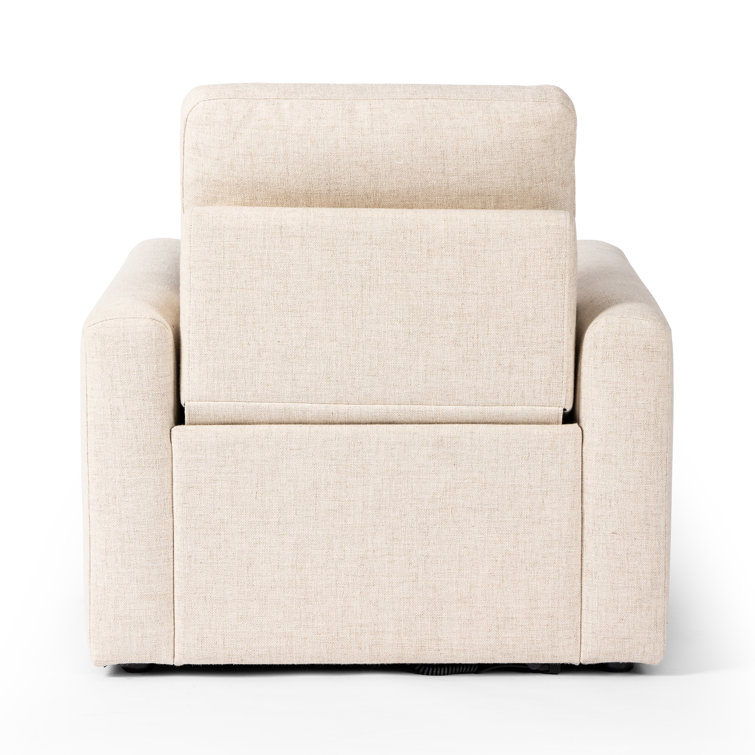 Antigo Natural Beige Leather Recliner Accent Chair
