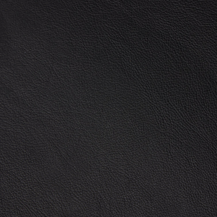 Black Leather and Wood Zero-Gravity Chaise Lounge
