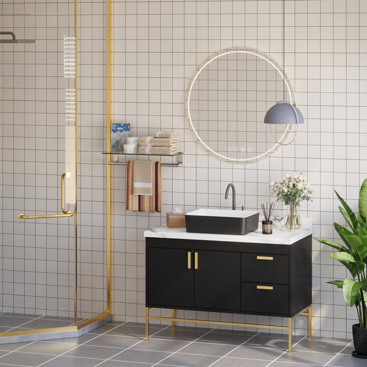 Elegant Dual-Tone 19" x 15" Rectangular Ceramic Vessel Bathroom Sink