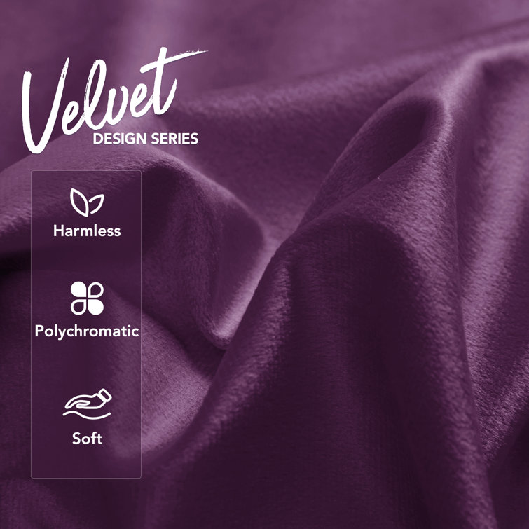 Eggplant Purple Velvet Reversible Euro Pillow Covers, Set of 2