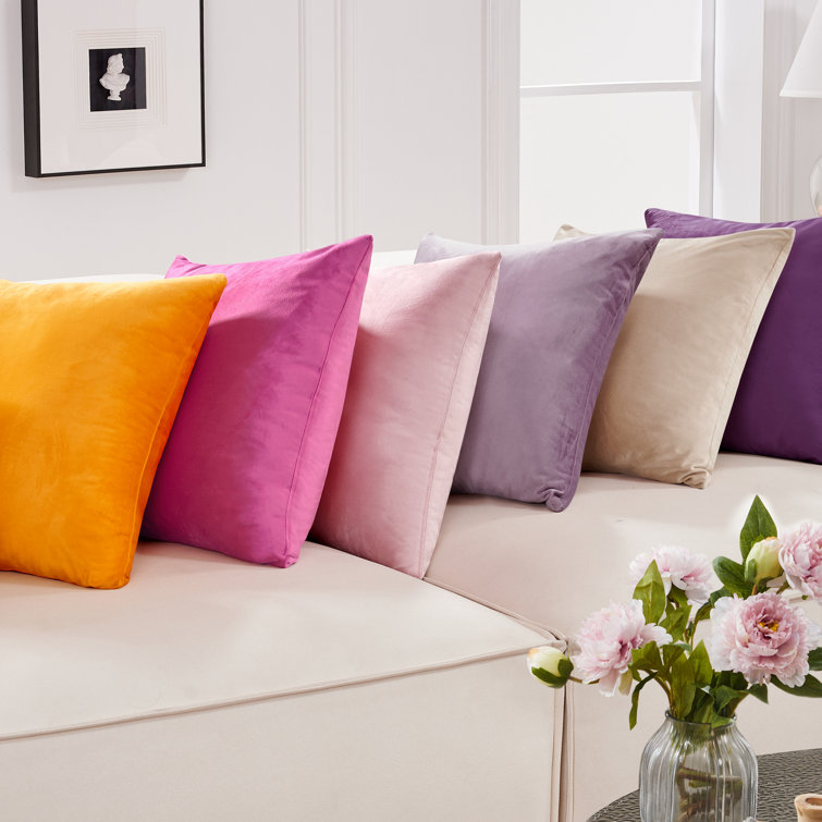 Eggplant Purple Velvet Reversible Euro Pillow Covers, Set of 2