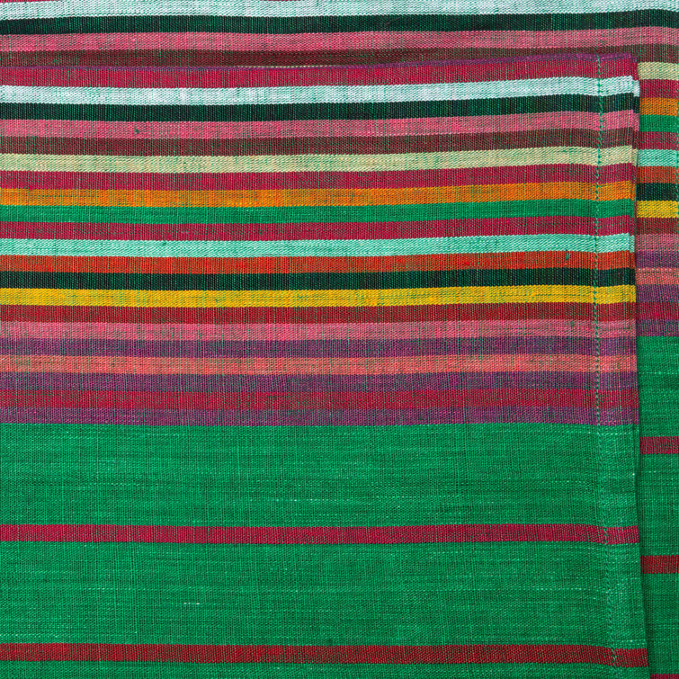 Handwoven Multicolor Striped Linen Napkins Set of 4