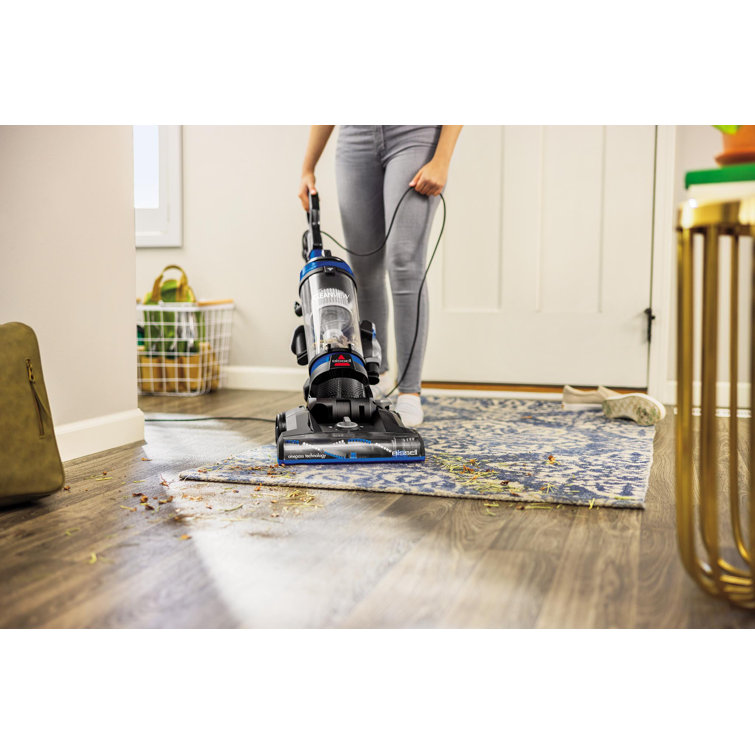 Black and Blue Upright Bagless Vacuum Cleaner with HEPA Filter