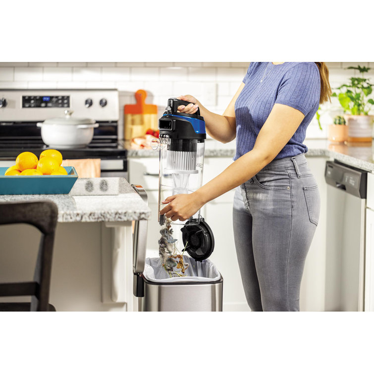 Black and Blue Upright Bagless Vacuum Cleaner with HEPA Filter