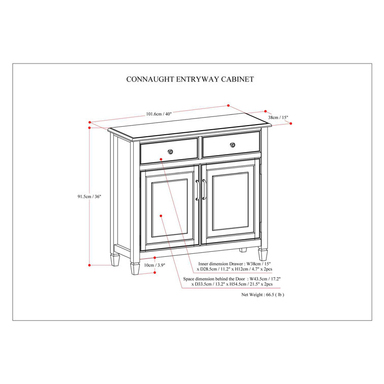 Light Golden Brown Pinewood Freestanding Accent Cabinet