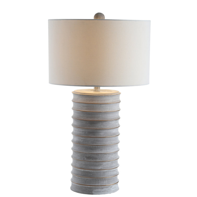 Classical Elegance White Wash Resin Table Lamp Set