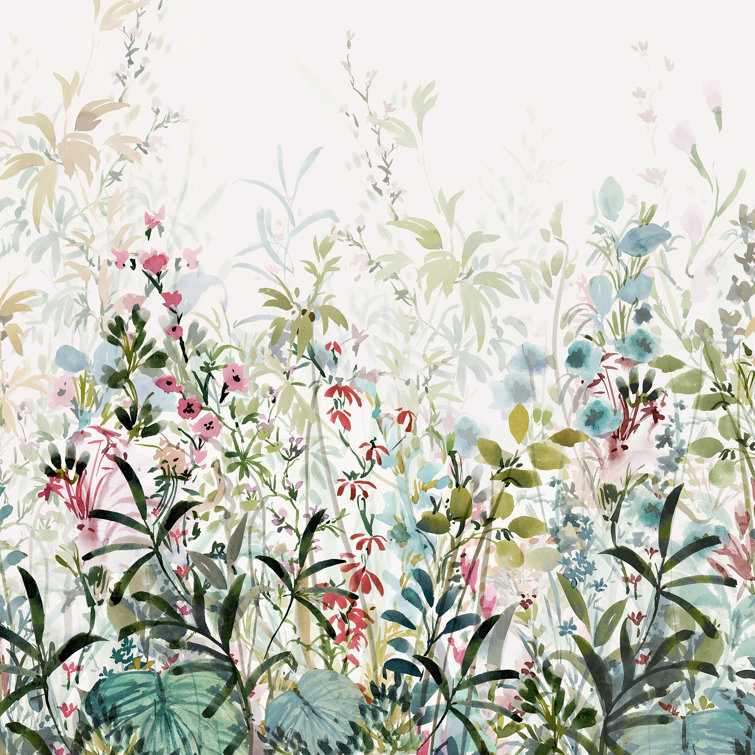 Pointon Fields Multicolor Watercolor Floral Mural Wallpaper