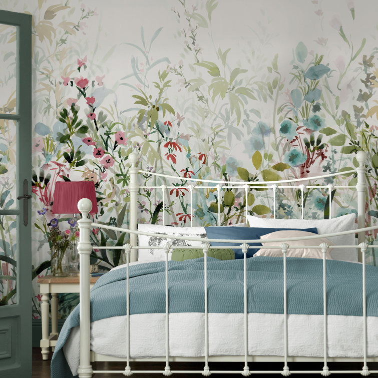 Pointon Fields Multicolor Watercolor Floral Mural Wallpaper