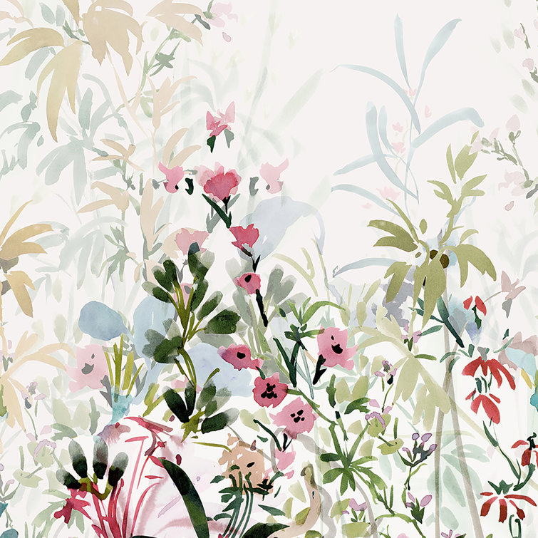 Pointon Fields Multicolor Watercolor Floral Mural Wallpaper