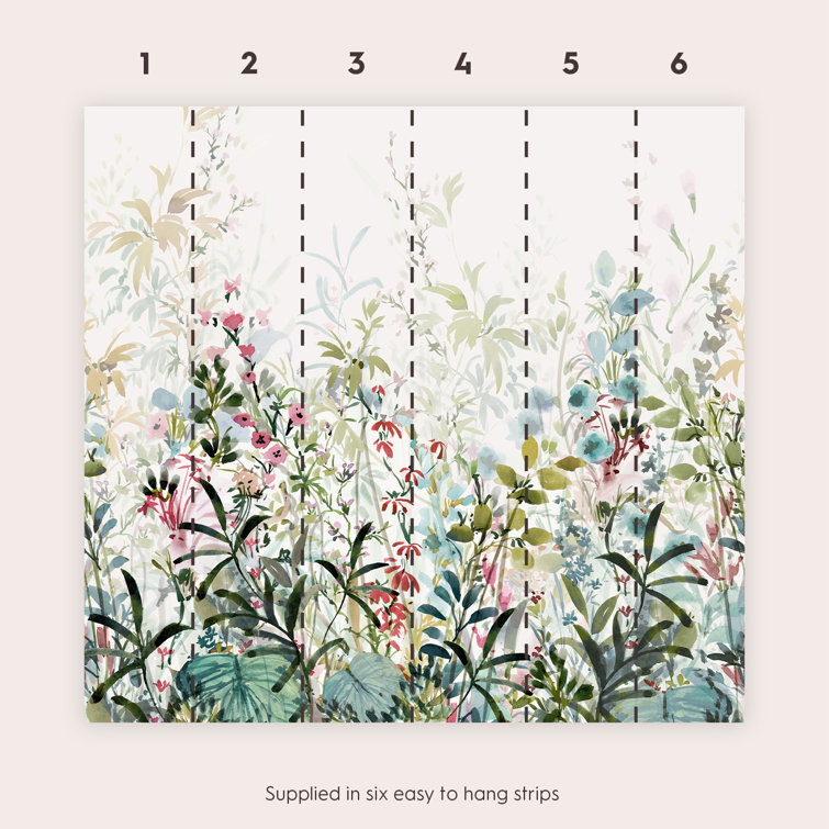 Pointon Fields Multicolor Watercolor Floral Mural Wallpaper