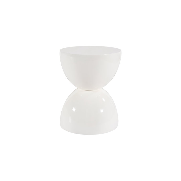 Contemporary White Resin Sculptural Outdoor Totem Stool