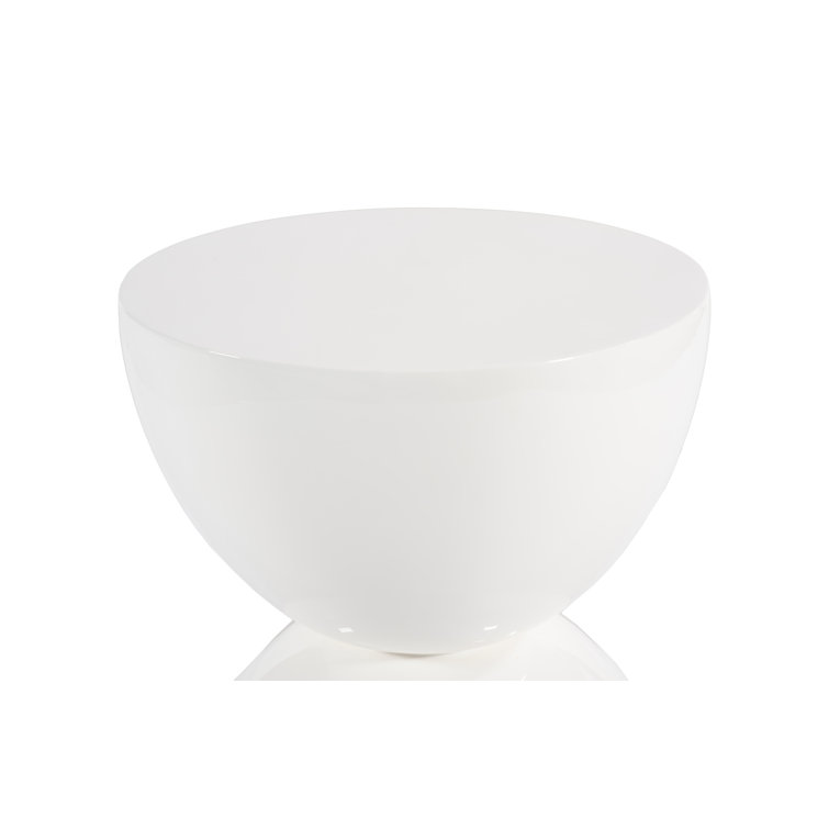 Contemporary White Resin Sculptural Outdoor Totem Stool