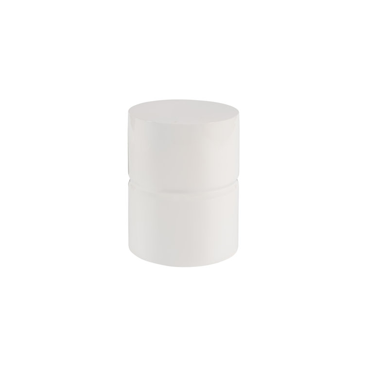 Contemporary White Composite Outdoor Accent Stool, 13"x17"