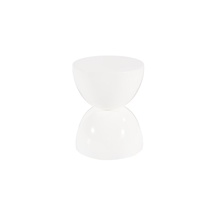 Contemporary Totem 14" White Gel-Coat Composite Accent Stool