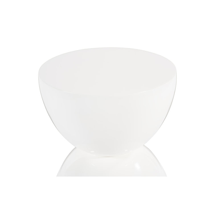 Contemporary Totem 14" White Gel-Coat Composite Accent Stool