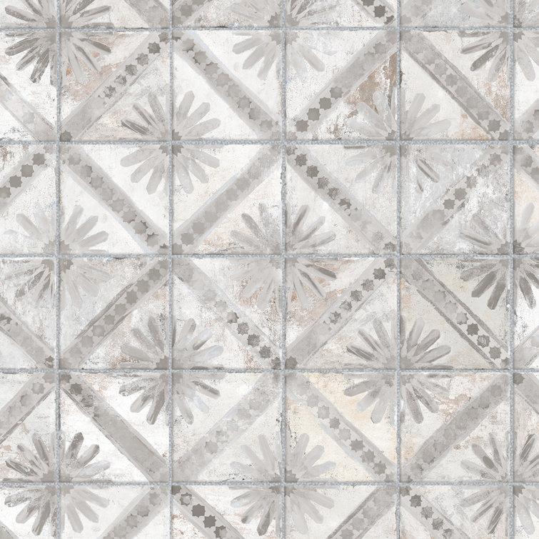 Harmonia 13" x 13" Gray Ceramic Patterned Wall & Floor Tile