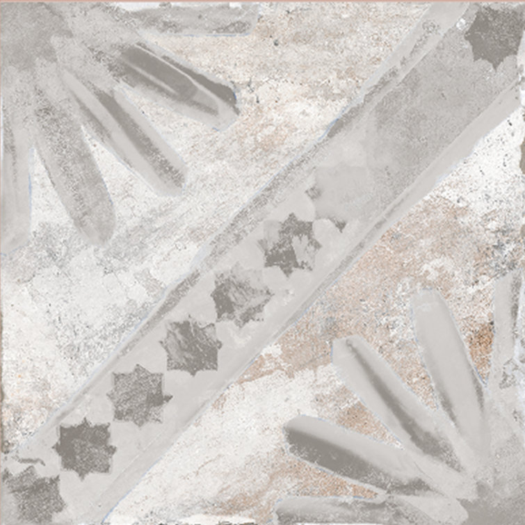 Harmonia 13" x 13" Gray Ceramic Patterned Wall & Floor Tile