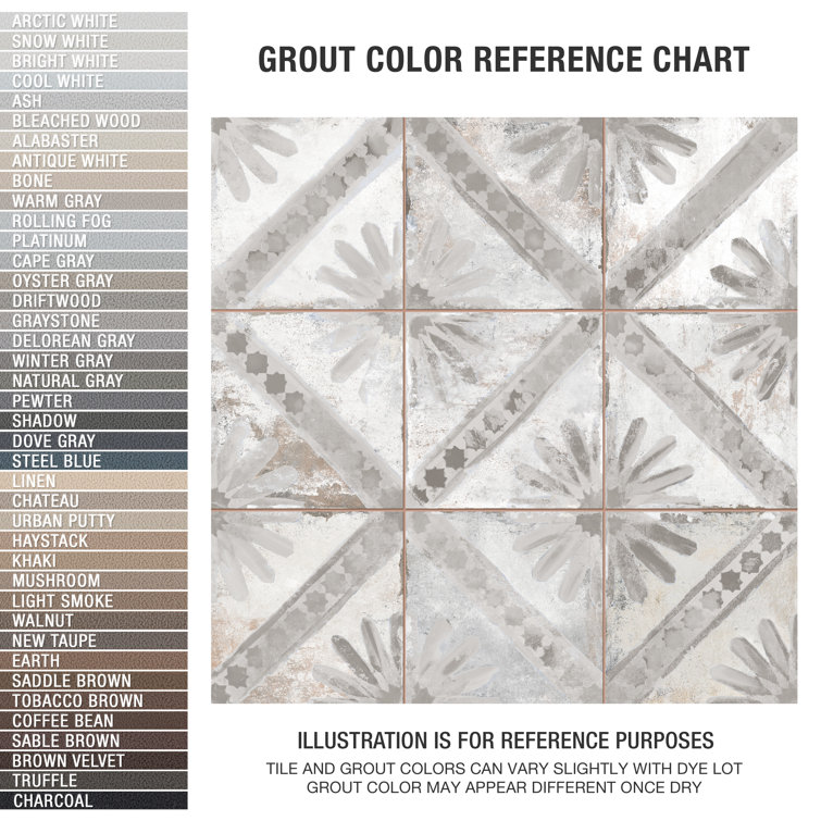Harmonia 13" x 13" Gray Ceramic Patterned Wall & Floor Tile