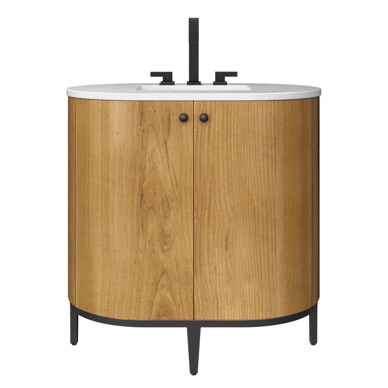 Bellamy 36" Rustic Oak and Marble Single Vanity