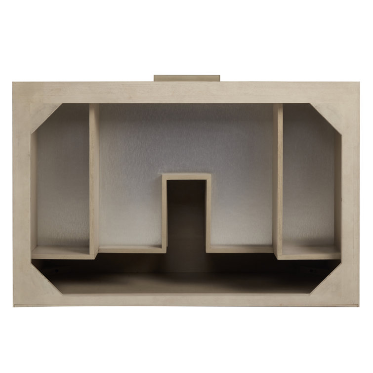 Emmeline 36" Pebble Oak Wood Veneer Single Vanity with Ceramic Sink
