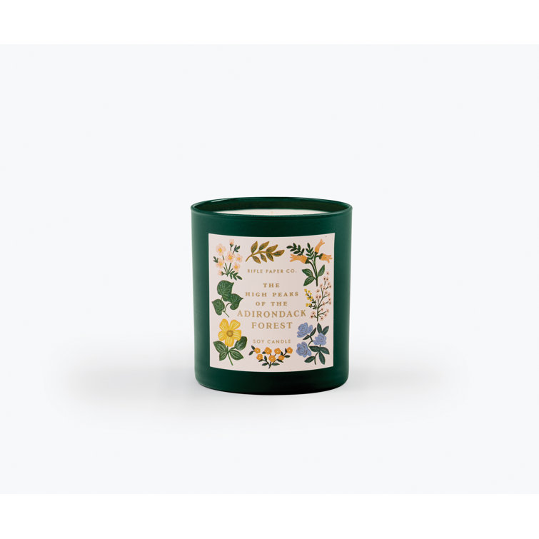 Adirondack Forest Green Soy Candle with Floral Scent