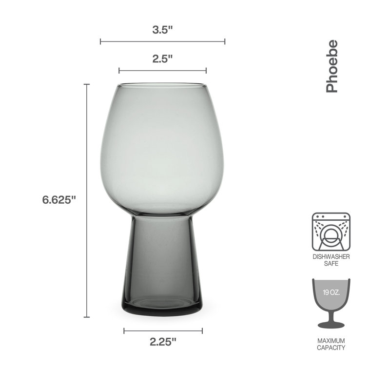 Phoebe Smoke Glass Cocktail Goblets, Set of 4