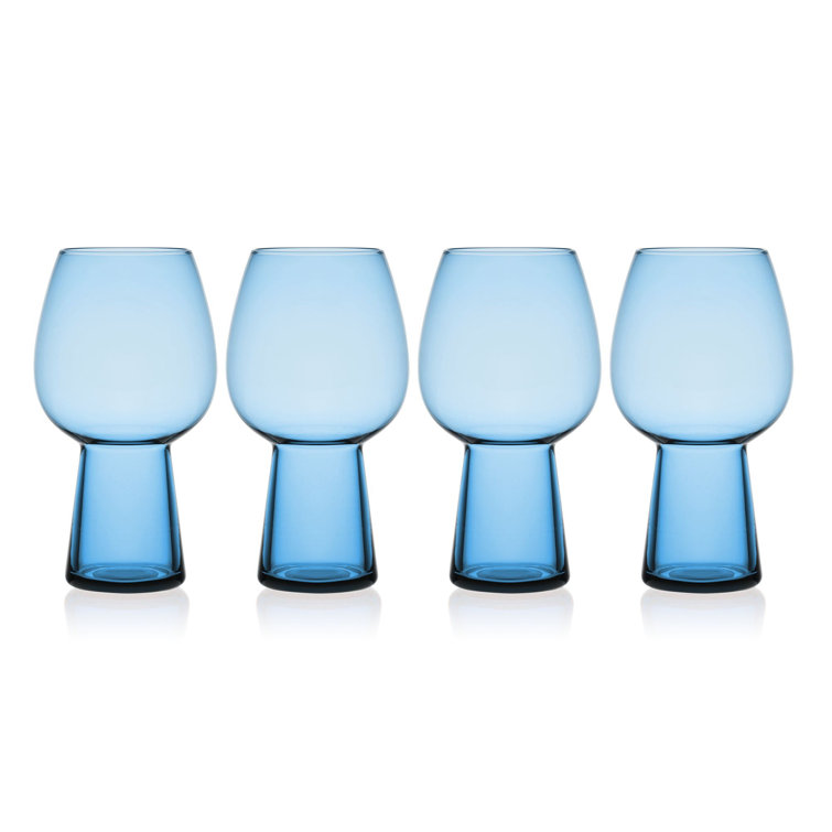 Phoebe Blue Glass Cocktail Goblets, Set of 4