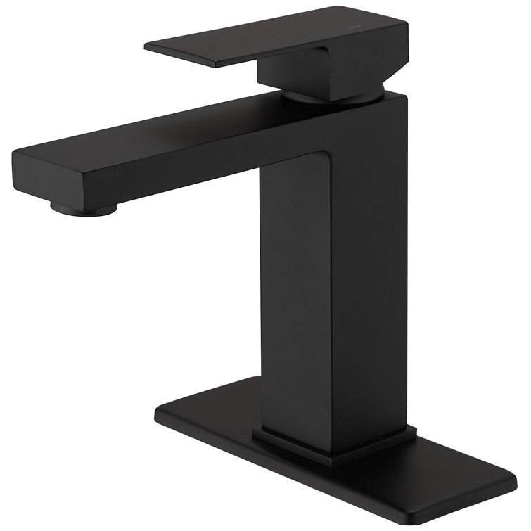 Matte Black Stainless Steel Single-Handle Bathroom Faucet