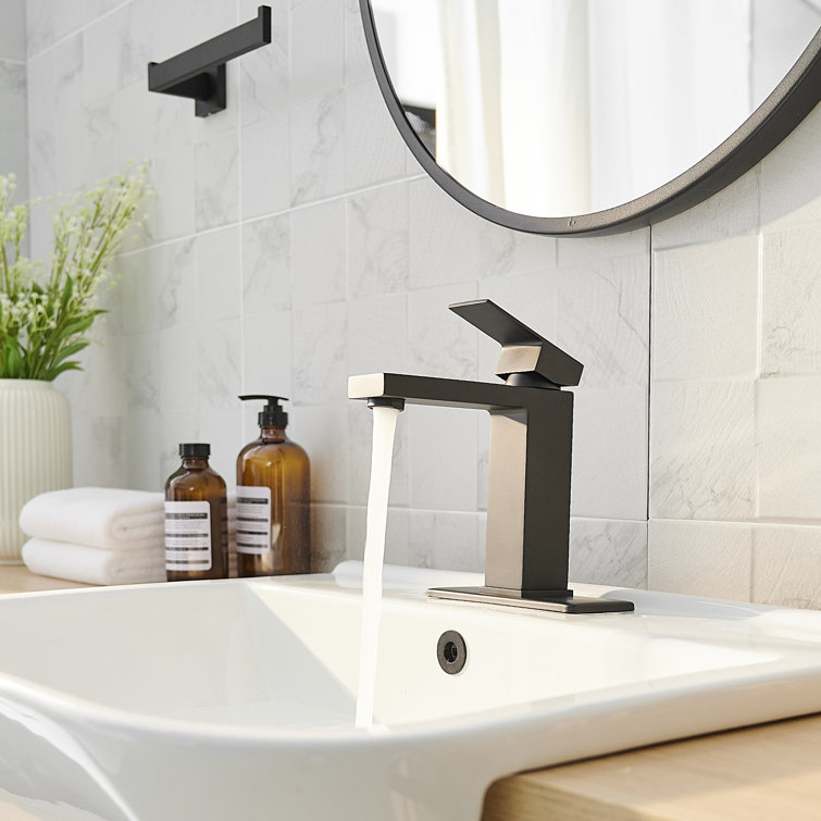 Matte Black Stainless Steel Single-Handle Bathroom Faucet