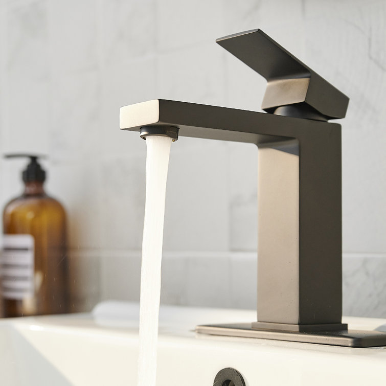 Matte Black Stainless Steel Single-Handle Bathroom Faucet