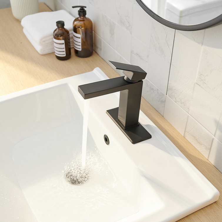 Matte Black Stainless Steel Single-Handle Bathroom Faucet