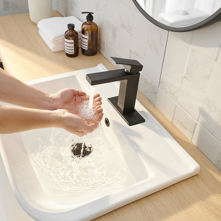 Matte Black Stainless Steel Single-Handle Bathroom Faucet